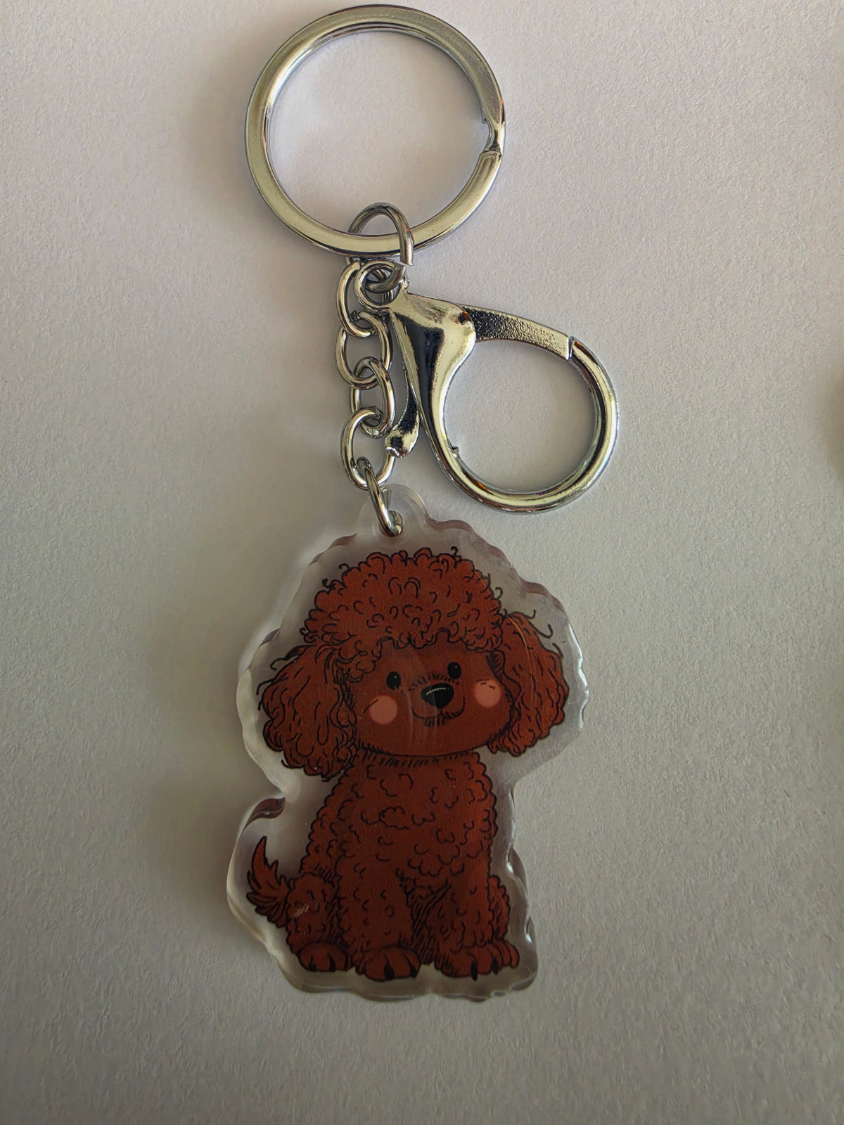 Poodle Keychain - Brown - 115