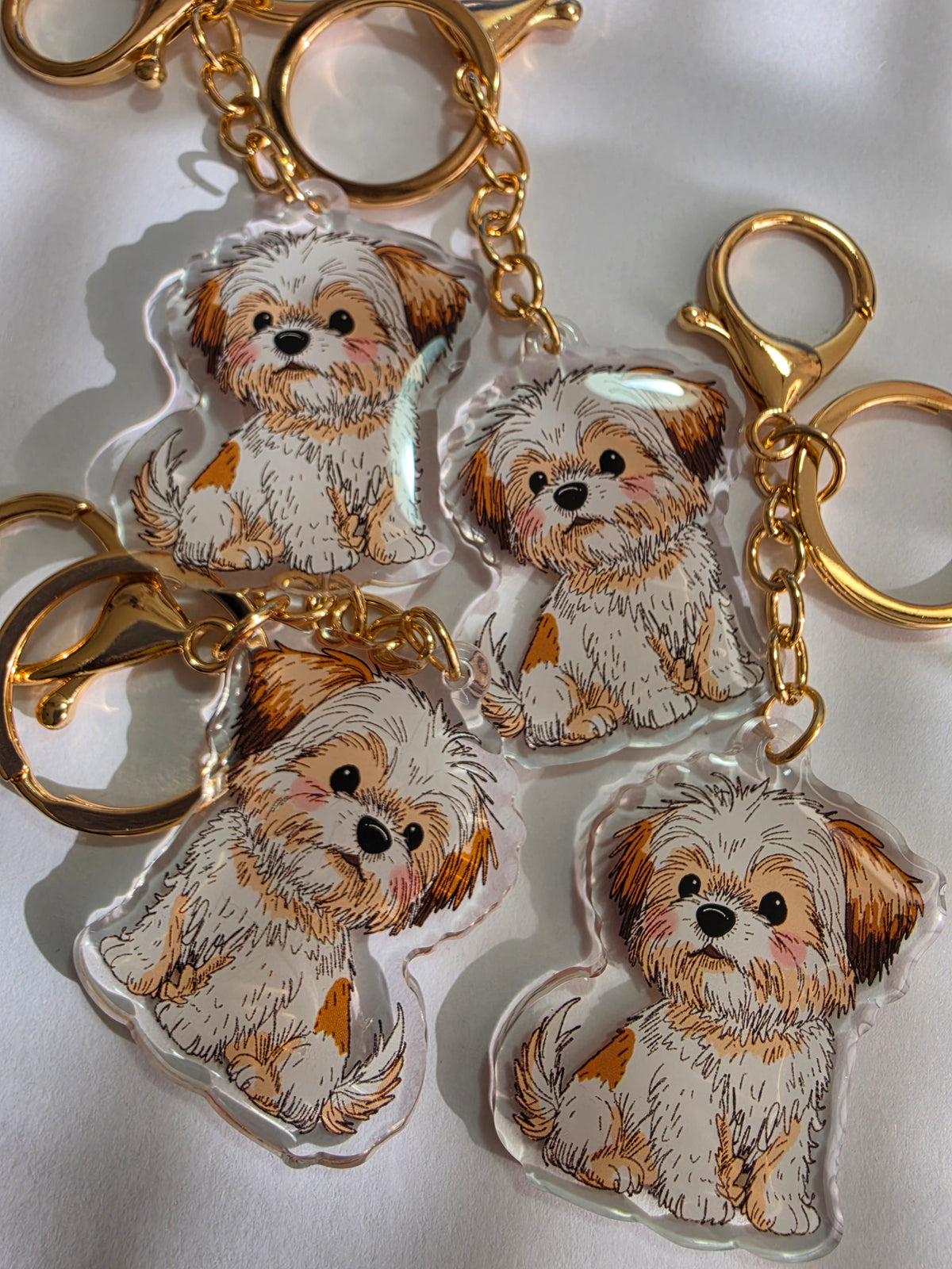 Shih Tzu Keychain - White - 059