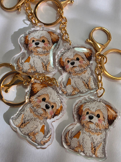 Shih Tzu Keychain - White - 059