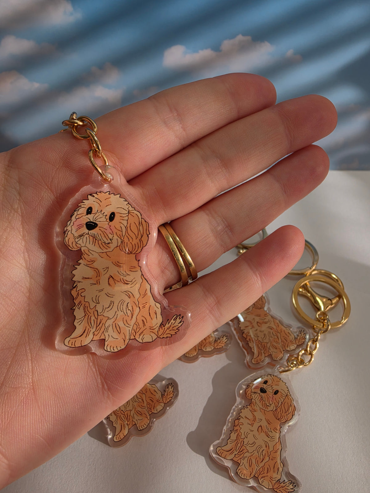 Cavoodle Keychain - Cream - 017