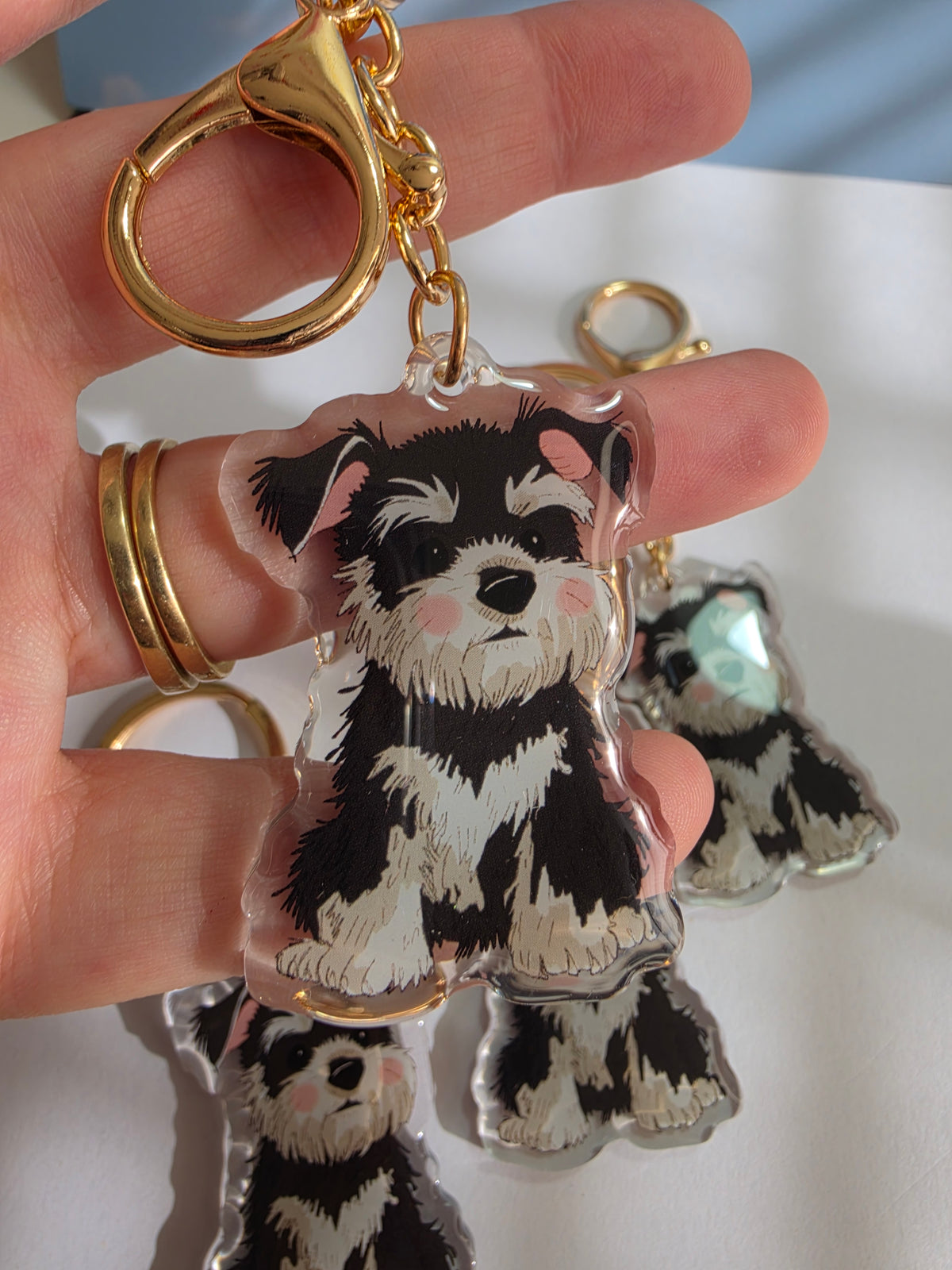 Schnauzer Keychain - Black - 049