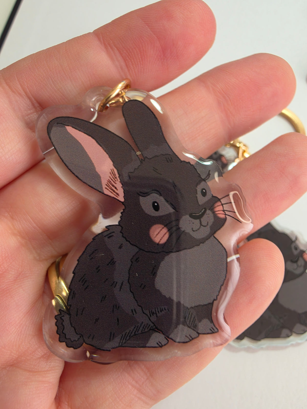 Rabbit Keychain - Black - 105