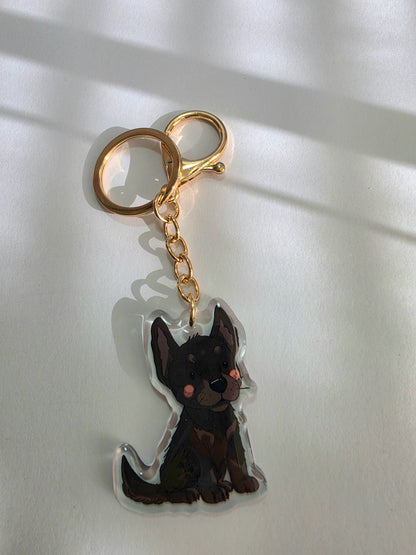 Kelpie Keychain - Black - 025