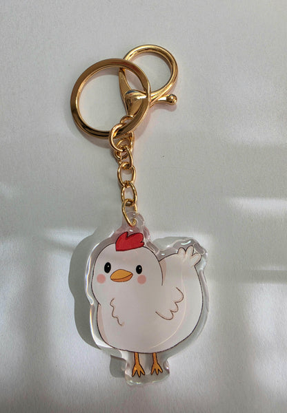 Chicken Keychain - White - 094