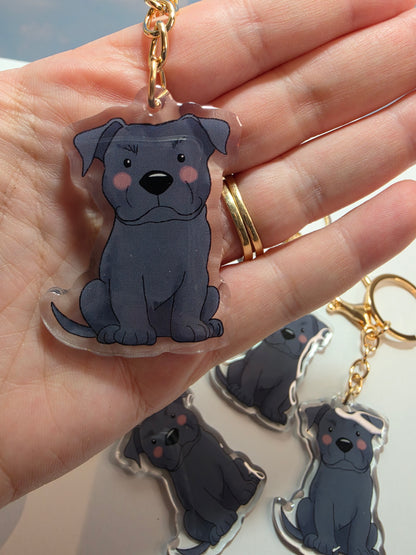 Amstaff / Pit Bull Keychain - Blue - 127