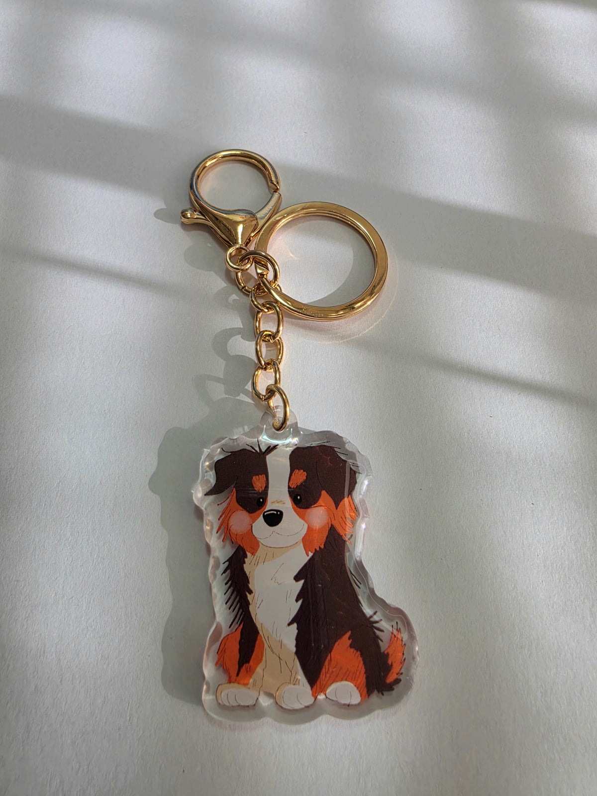 Aussie Shepherd Keychain - Black Tricolour - 033