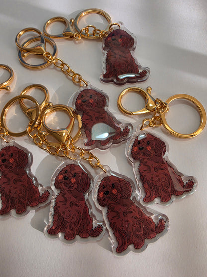 Cavoodle Keychain - Brown - 020