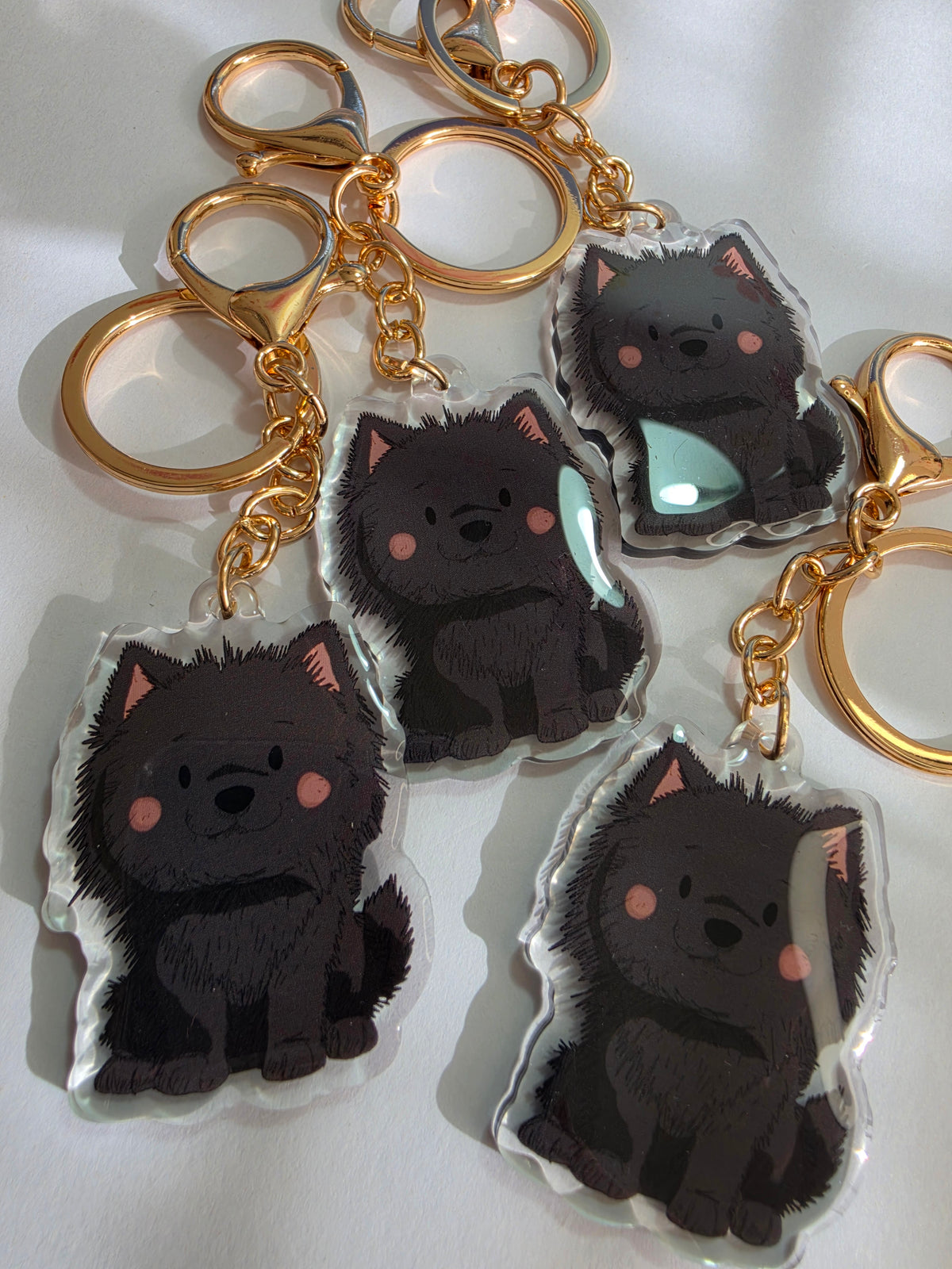 Pomeranian Keychain - Black - 054