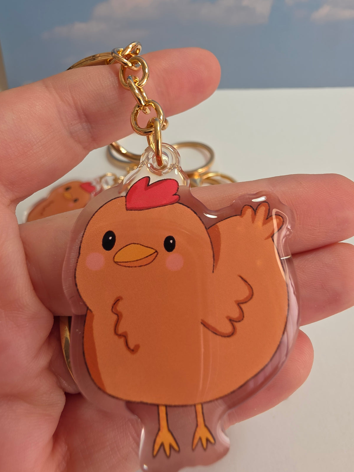 Chicken Keychain - Brown - 093