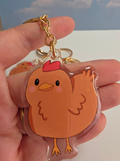 Chicken Keychain - Brown - 093