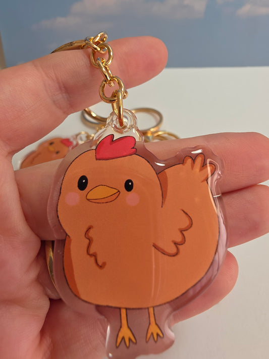 Chicken Keychain - Brown - 093