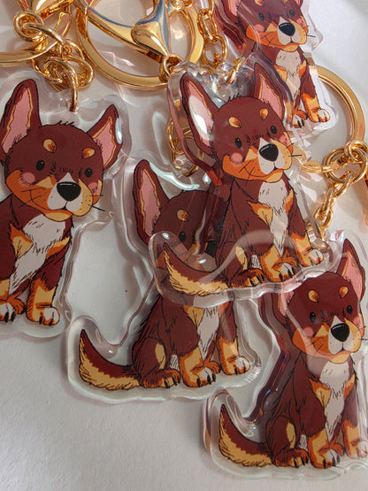 Kelpie Keychain - Red Tricolour - 028