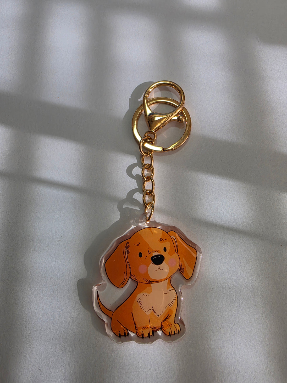 Dachshund Keychain - Cream - 012