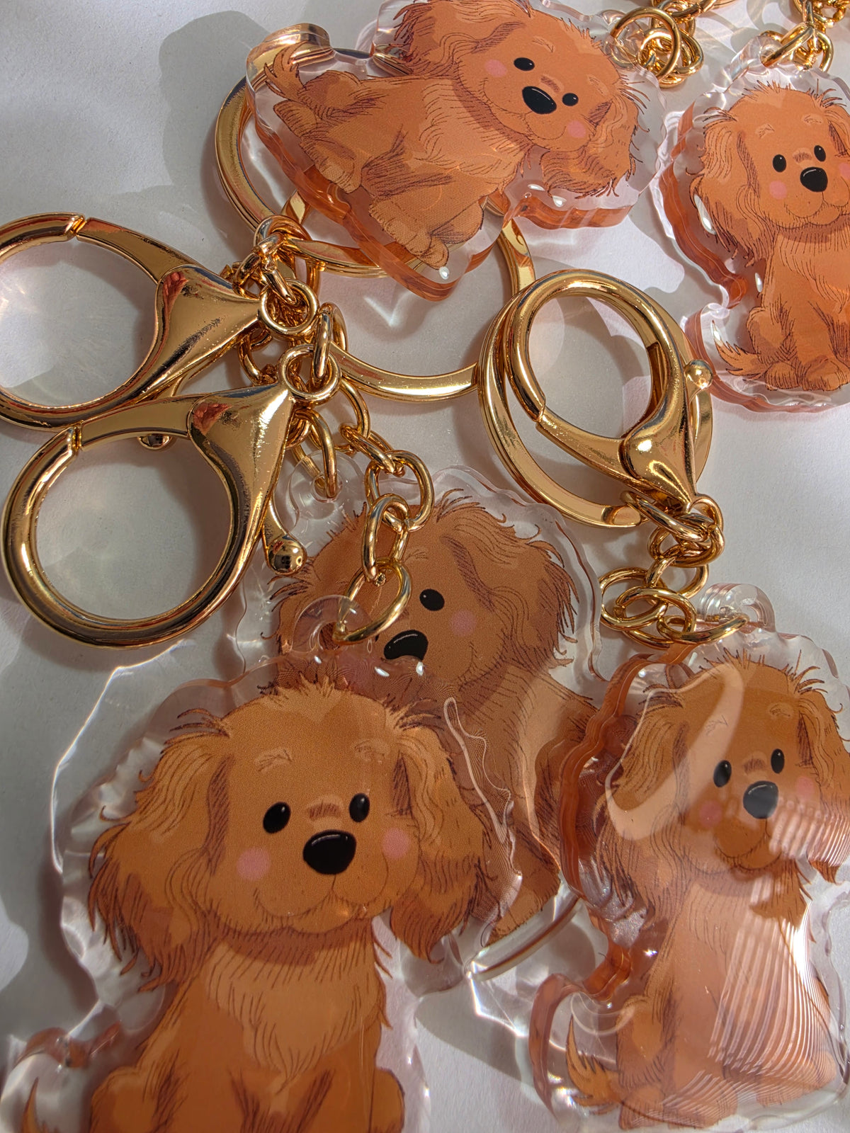 Spaniel Keychain - Gold - 063