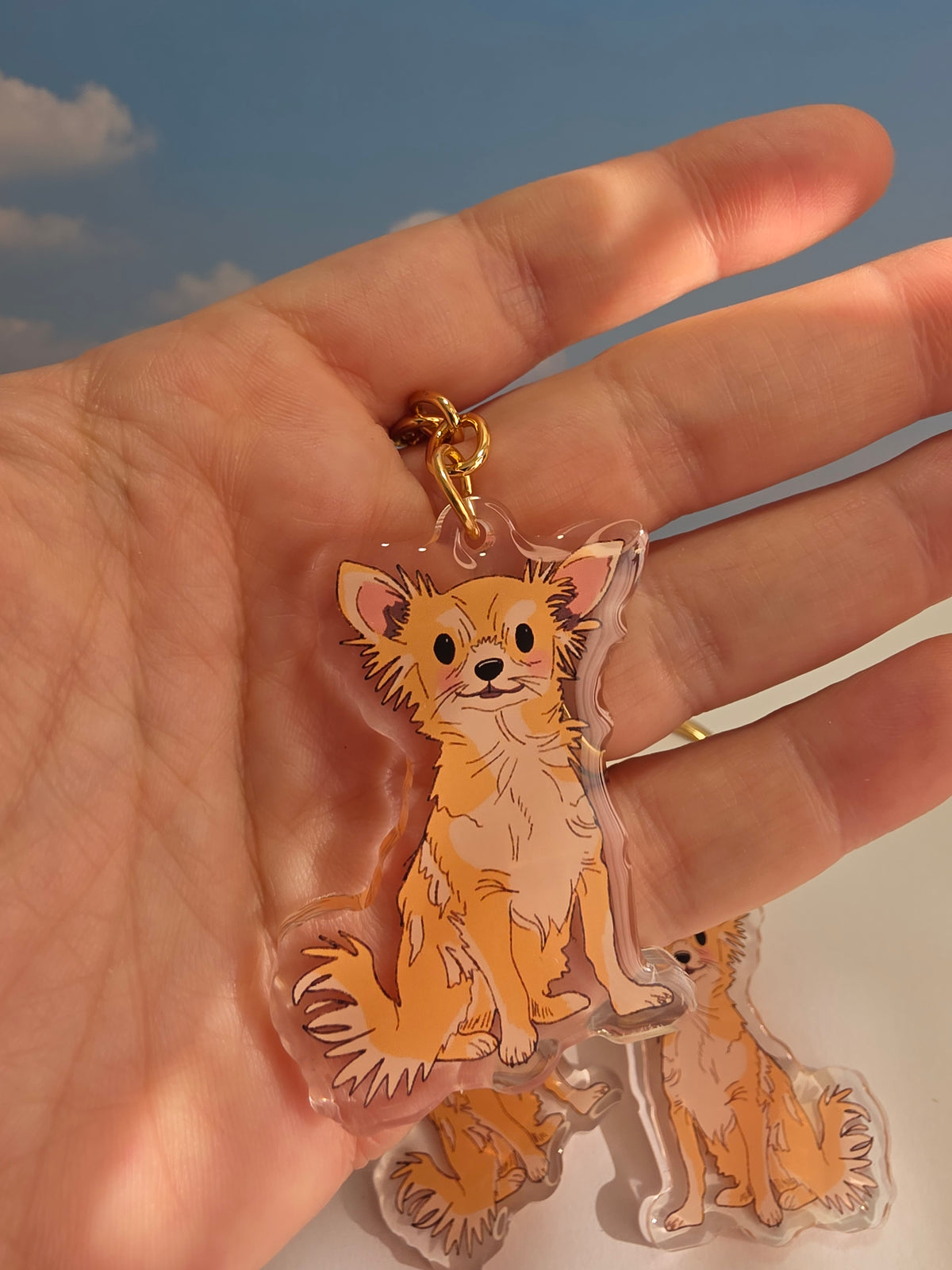 Chihuahua Keychain - Cream - 074