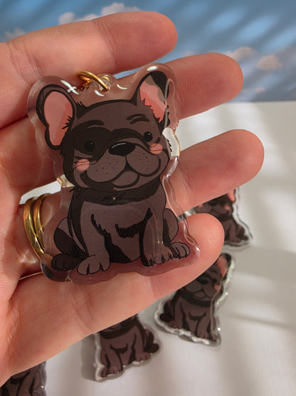 French Bulldog Keychain - Black - 045