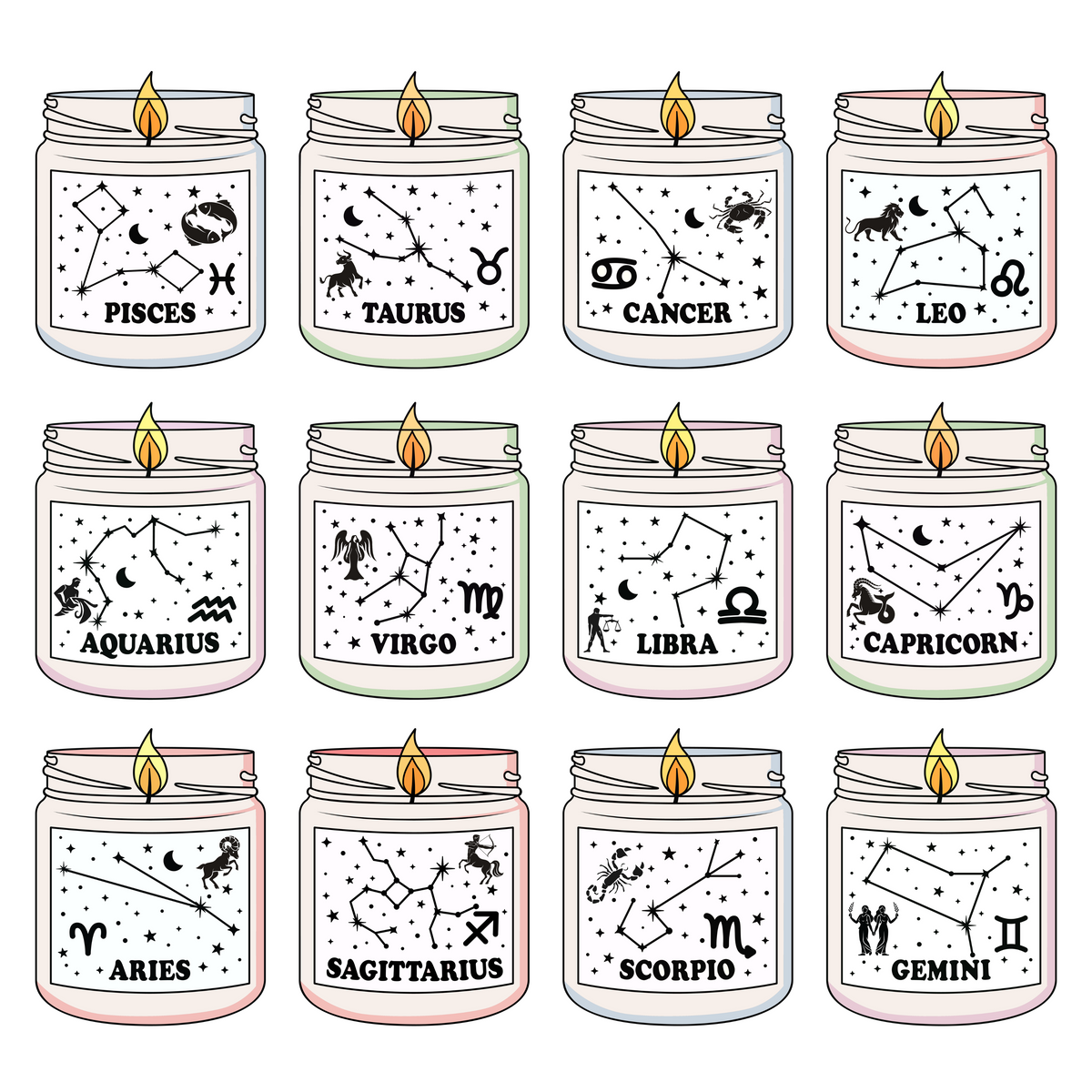 Zodiac Birthday Card with Sticker