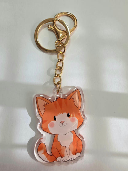 Cat Keychain - Orange Blaze - 084