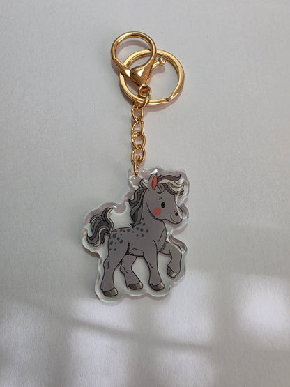 Horse Keychain - Grey - 104