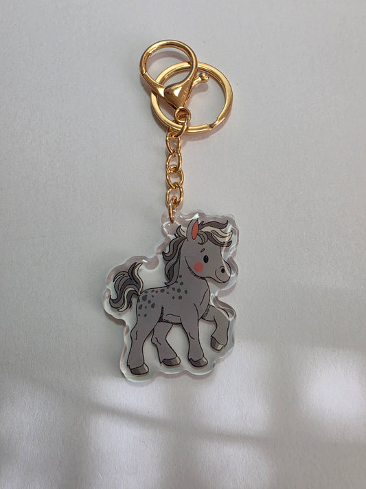 Horse Keychain - Grey - 104