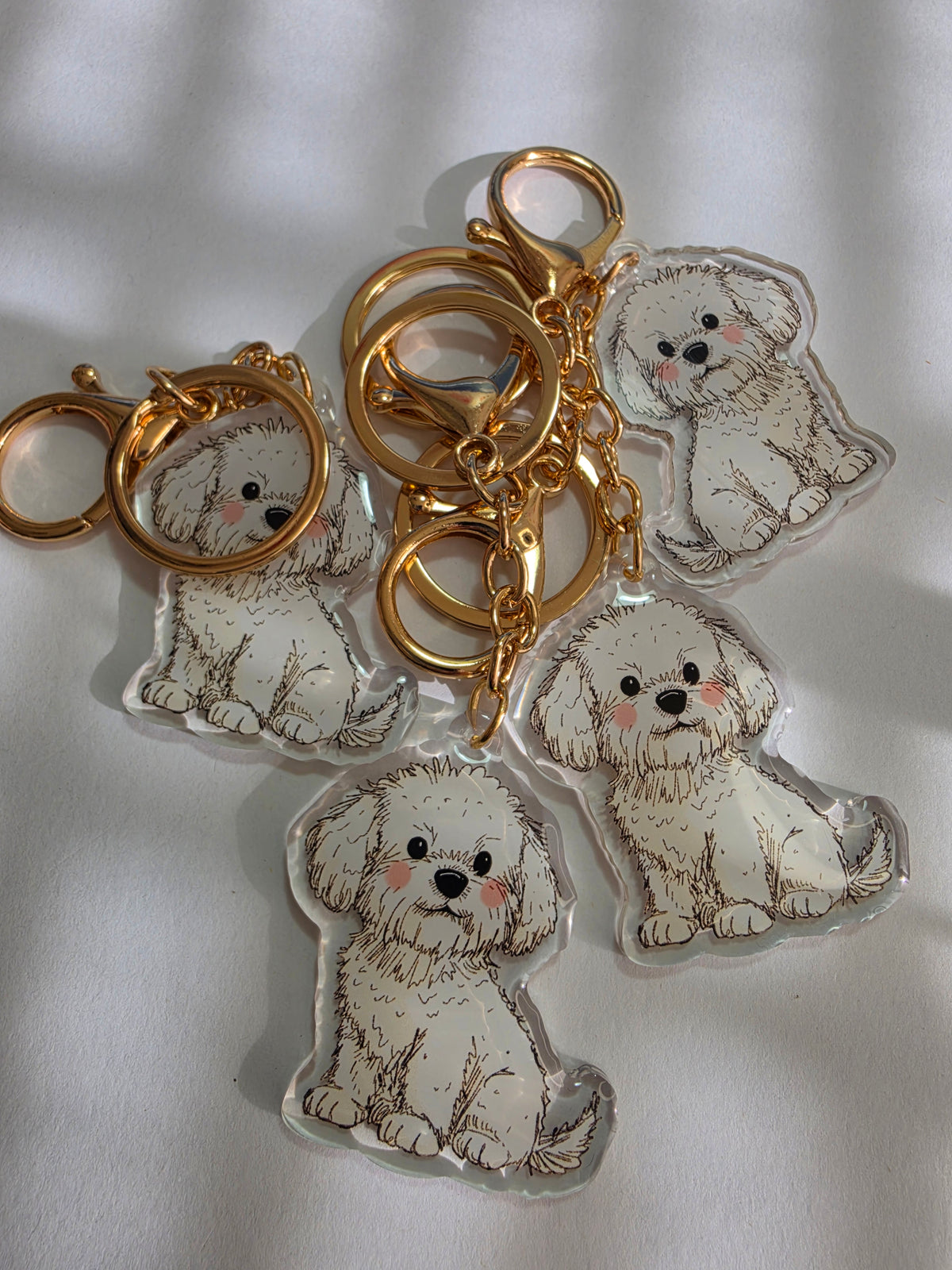 Bichon Frise Keychain - White - 058