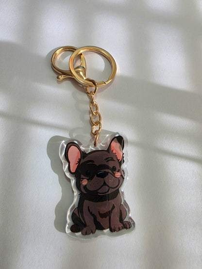 French Bulldog Keychain - Black - 045