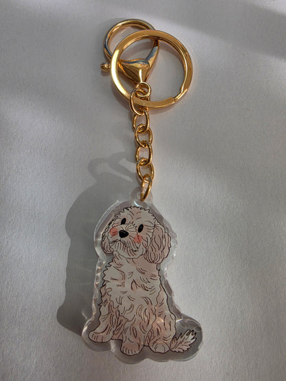 Cavoodle Keychain - White - 021