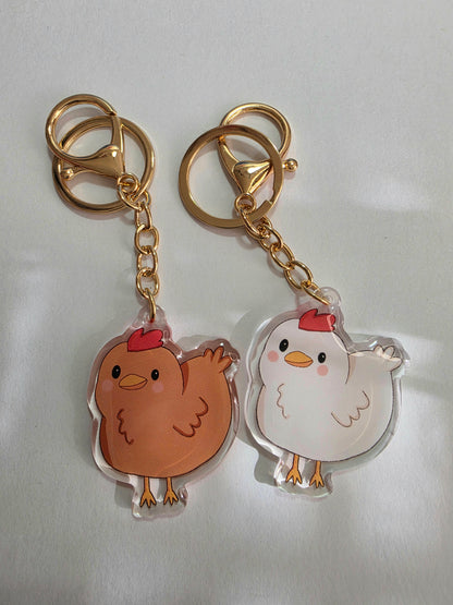Chicken Keychain - Brown - 093