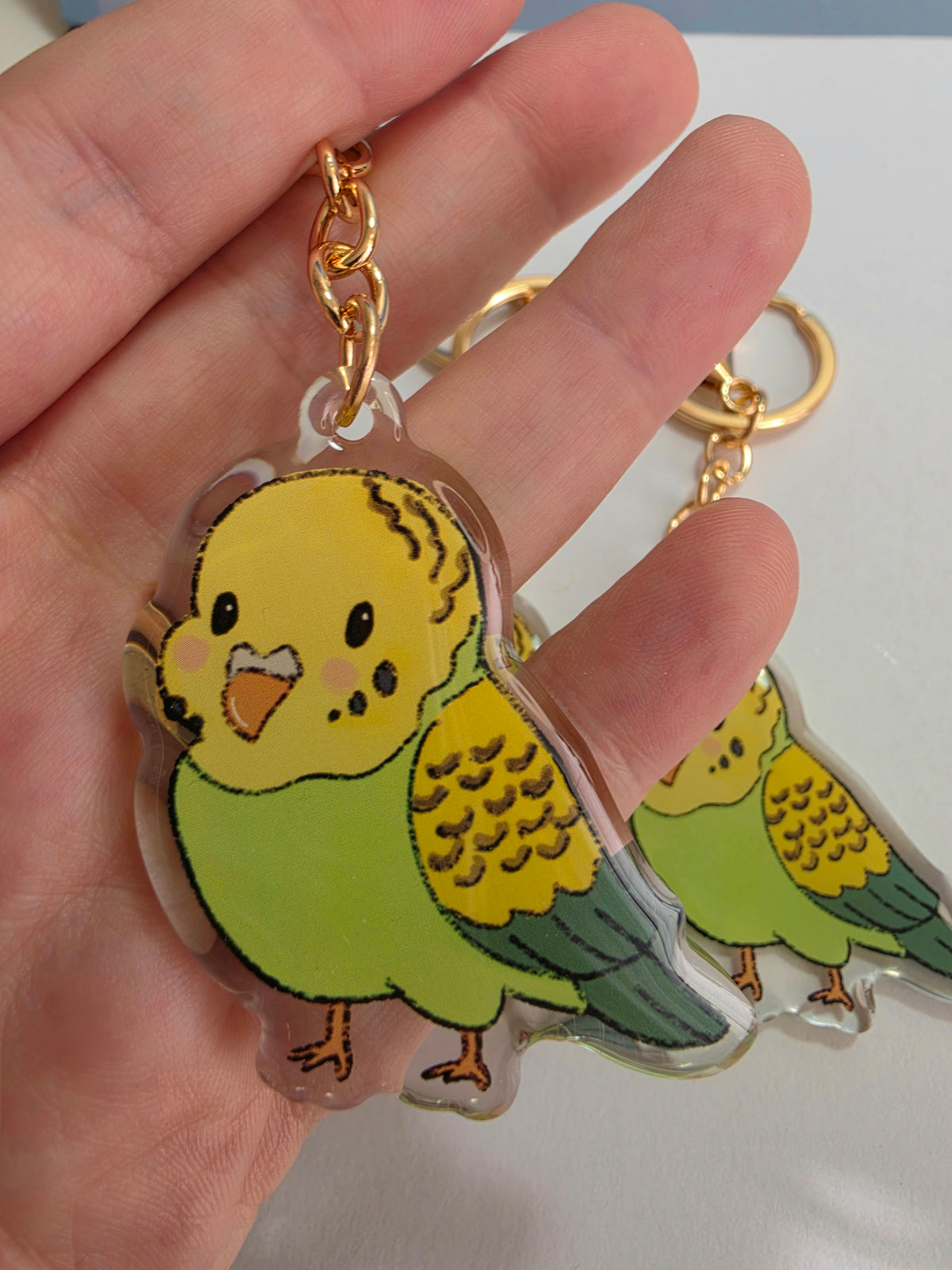 Budgie Keychain - Green - 090