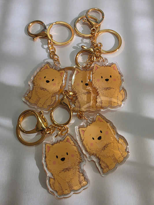 Pomeranian Keychain - Fawn - 055