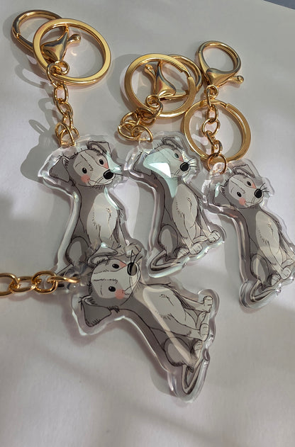 Greyhound Keychain - Grey - 071
