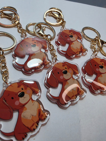 Dachshund Keychain - Red - 011