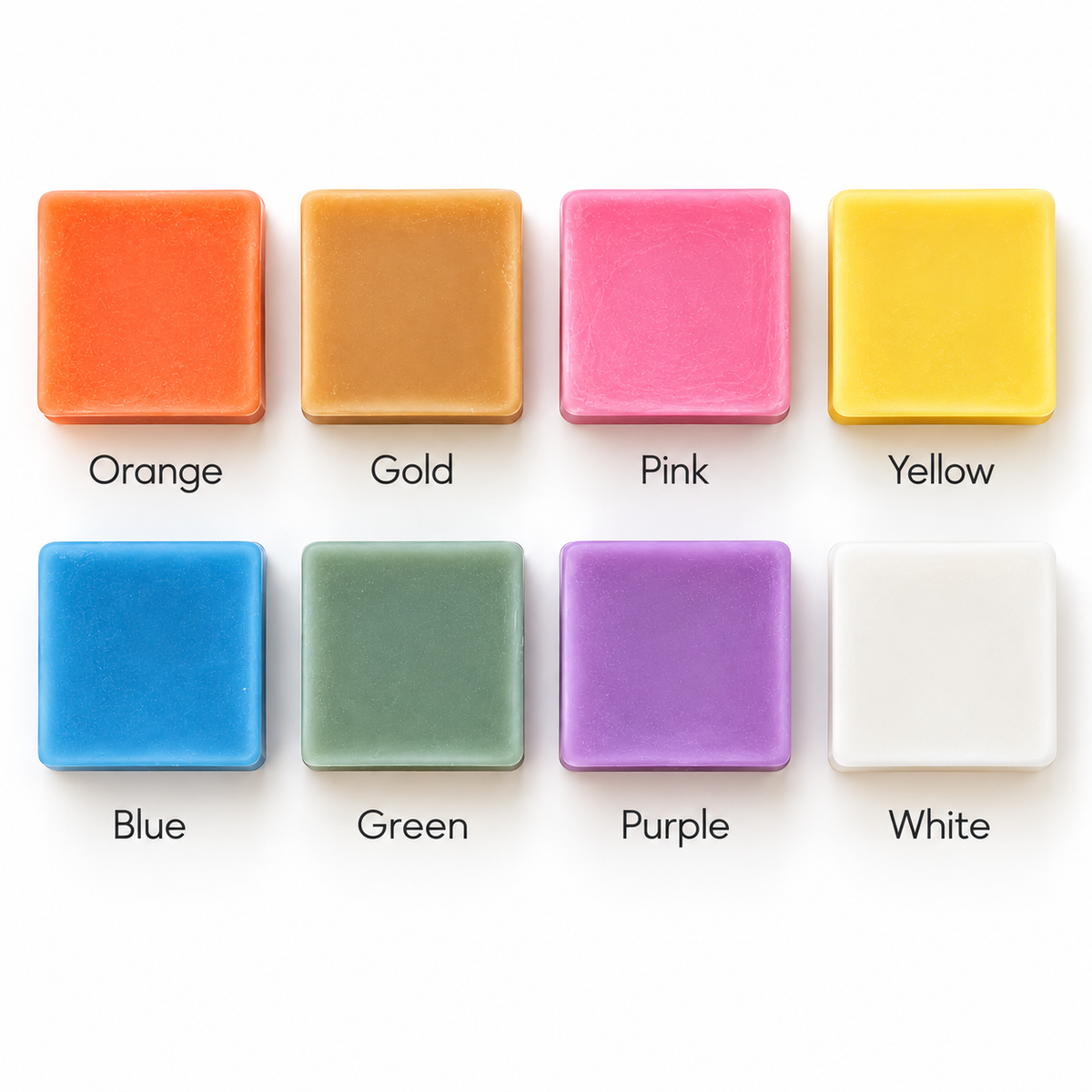 Pillar candle colour options: Orange, Gold, Pink, Yellow, Blue, Green, Purple and White