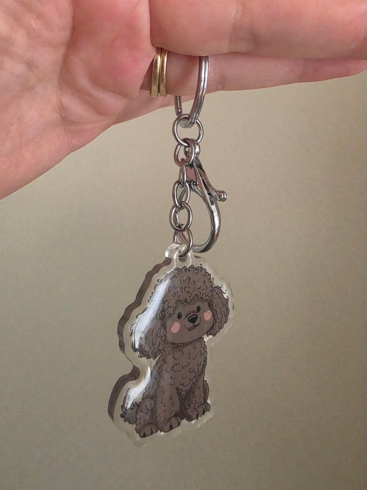 Poodle Keychain - Grey - 114