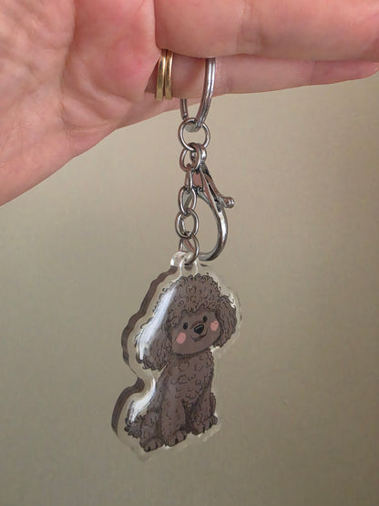Poodle Keychain - Grey - 114