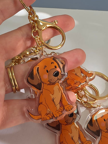 Rhodesian Ridgeback Keychain - Tan - 072