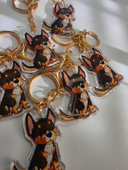 Kelpie Keychain - Black Tricolour - 029