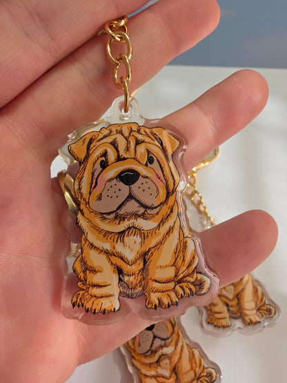 Shar Pei Keychain - Fawn - 069