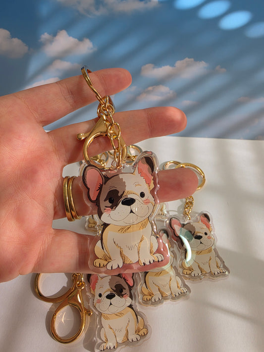 French Bulldog Keychain - Cream - 046