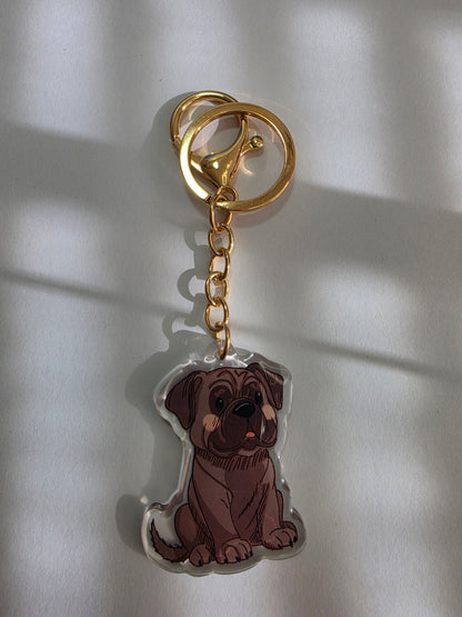 Bull Mastiff Keychain - Dark - 042
