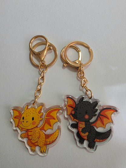 Dragon Keychain - Gold - 095