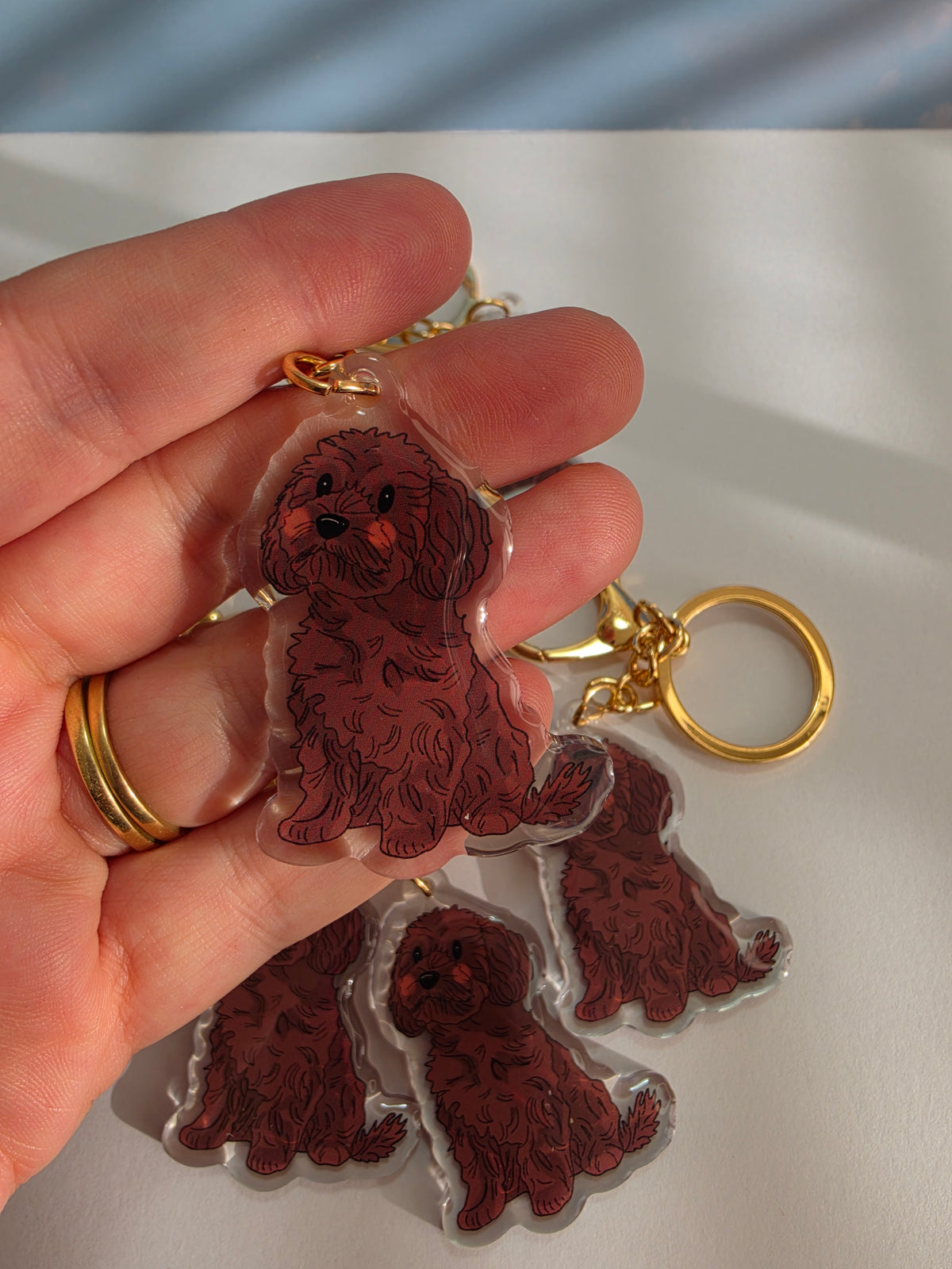 Cavoodle Keychain - Brown - 020