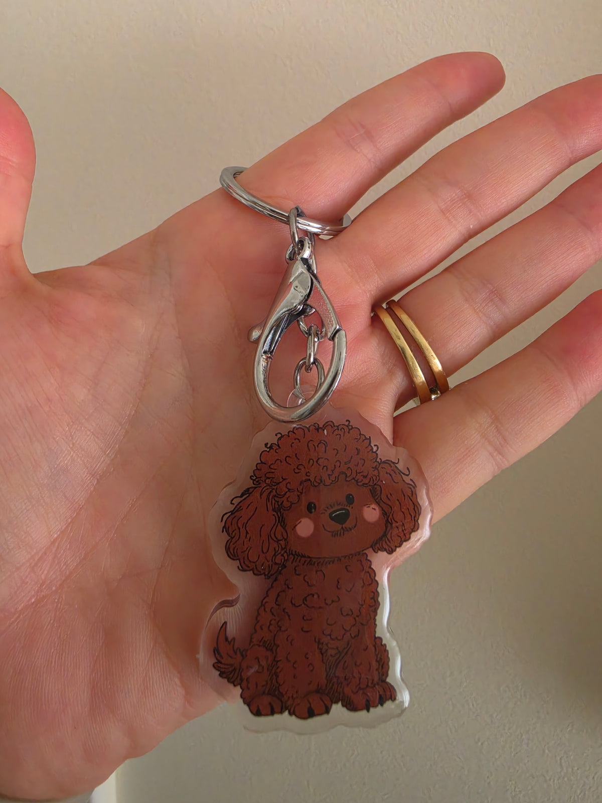 Poodle Keychain - Brown - 115