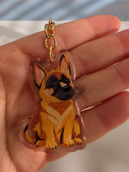 Belgian Malinois Keychain - Tan and Black - 022