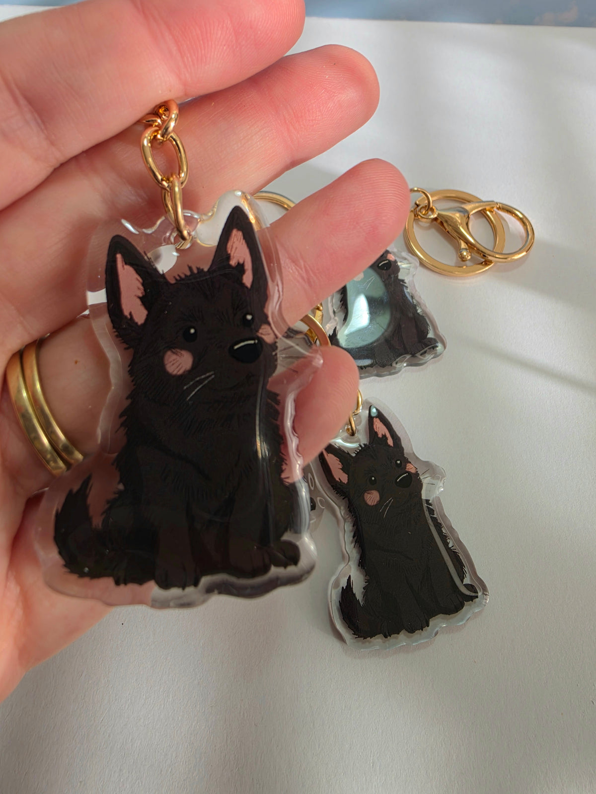 German Shepherd Keychain - Black - 024