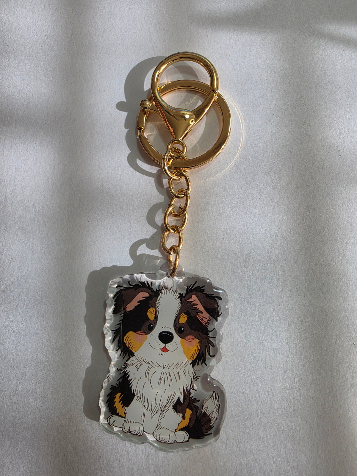 Border Collie Keychain - Black Tricolour - 044