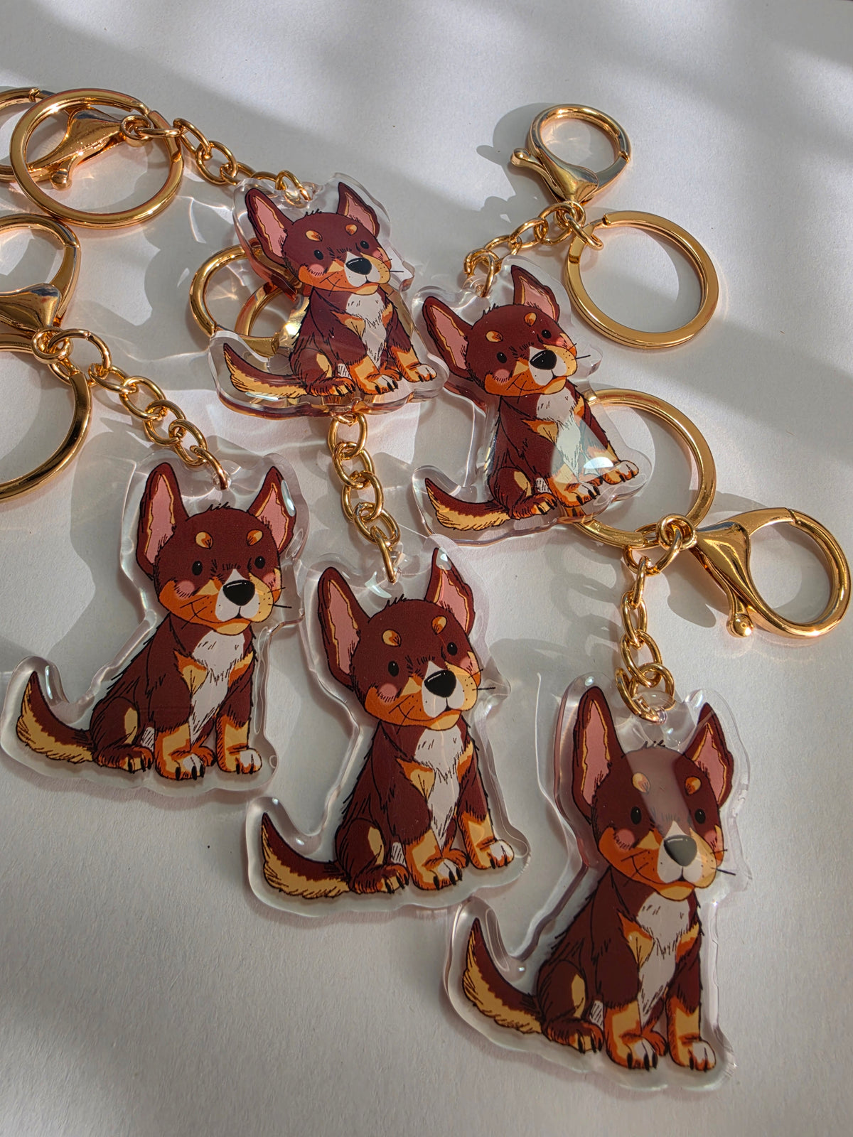 Kelpie Keychain - Red Tricolour - 028