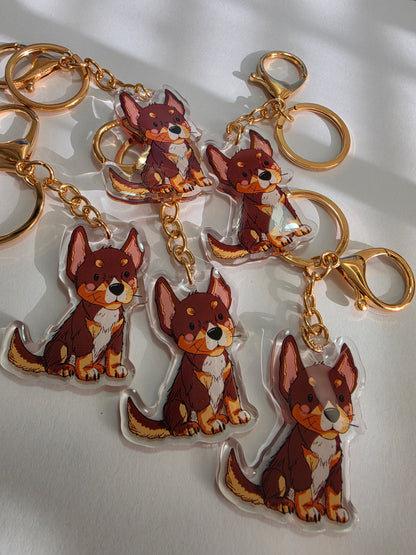 Kelpie Keychain - Red Tricolour - 028