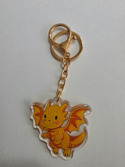 Dragon Keychain - Gold - 095