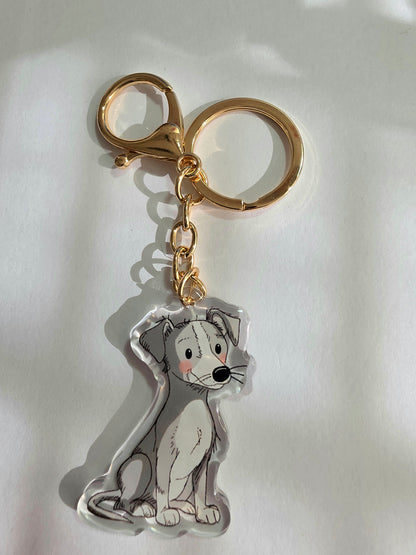 Greyhound Keychain - Grey - 071